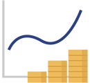 geld icoon stijgende diagram